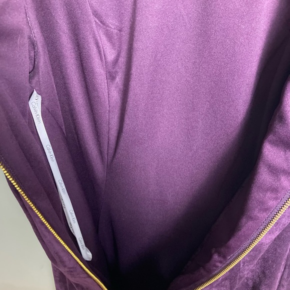 Calvin Klein faux suede / leather dress sheath work office purple size 6 - Picture 9 of 11